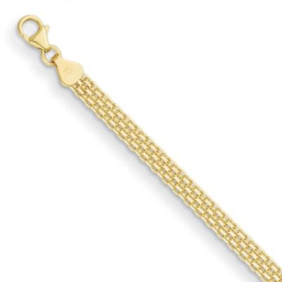 Belk & Co 14K Yellow Gold 5.1mm Bismark 7.5 Inch Bracelet
