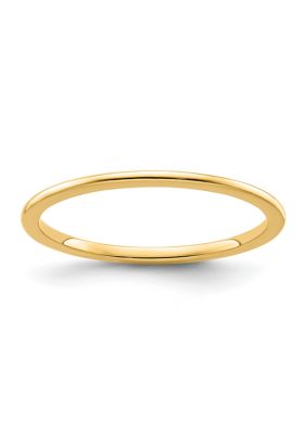 10K Gold 1.2mm Half Round Stackable Band