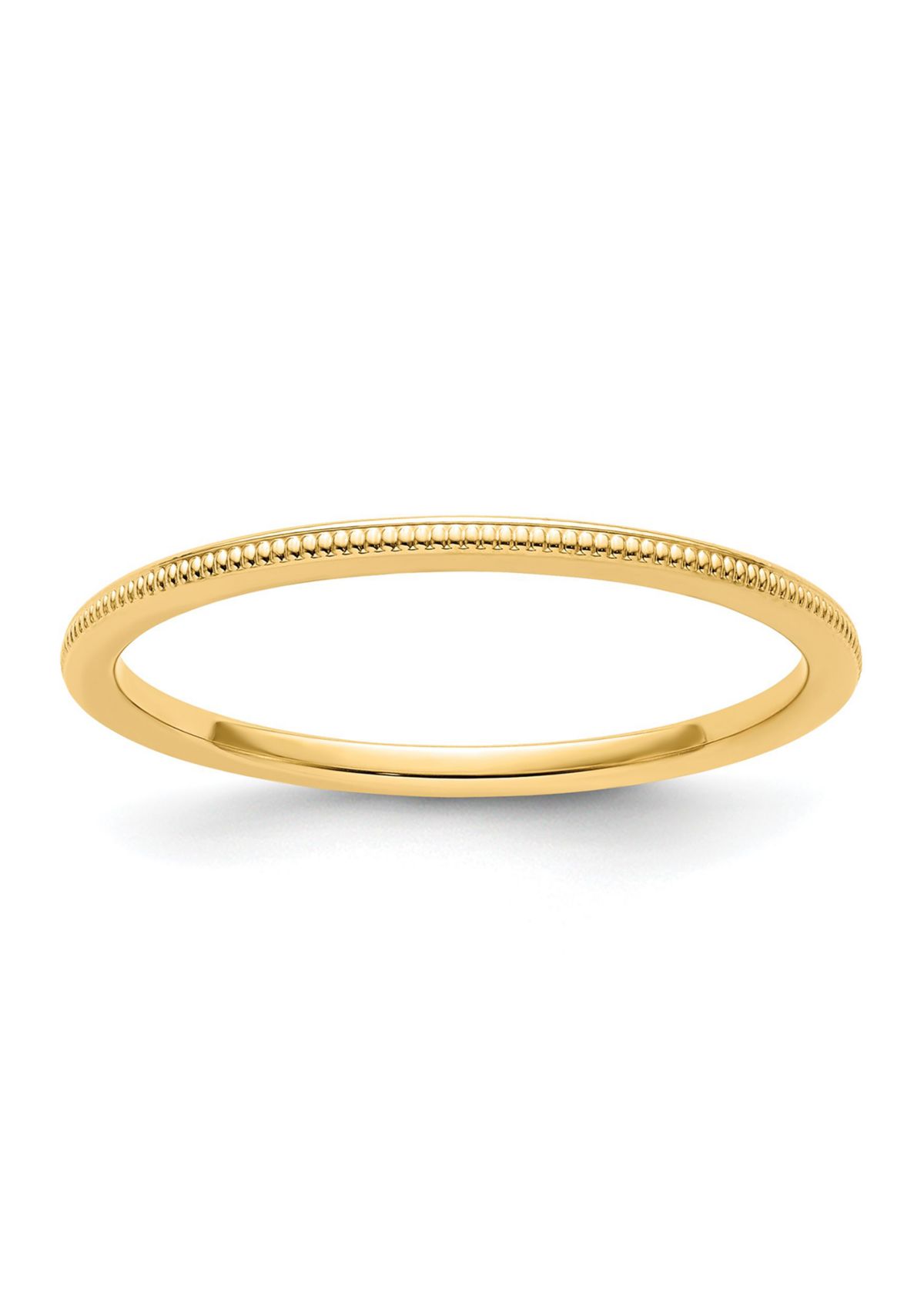 10K Gold 1.2mm Milgrain Stackable Band