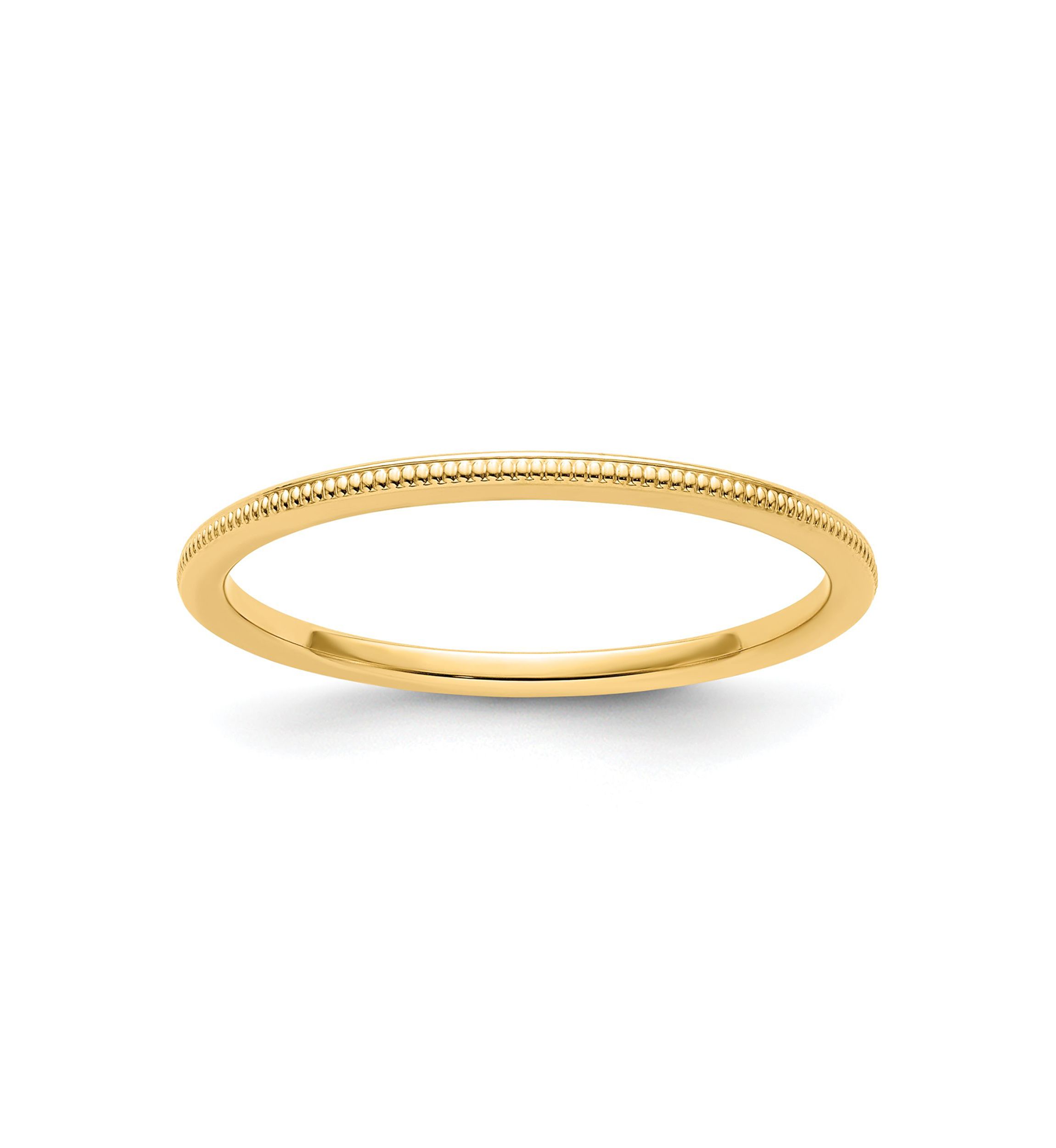 10K Gold 1.2mm Milgrain Stackable Band
