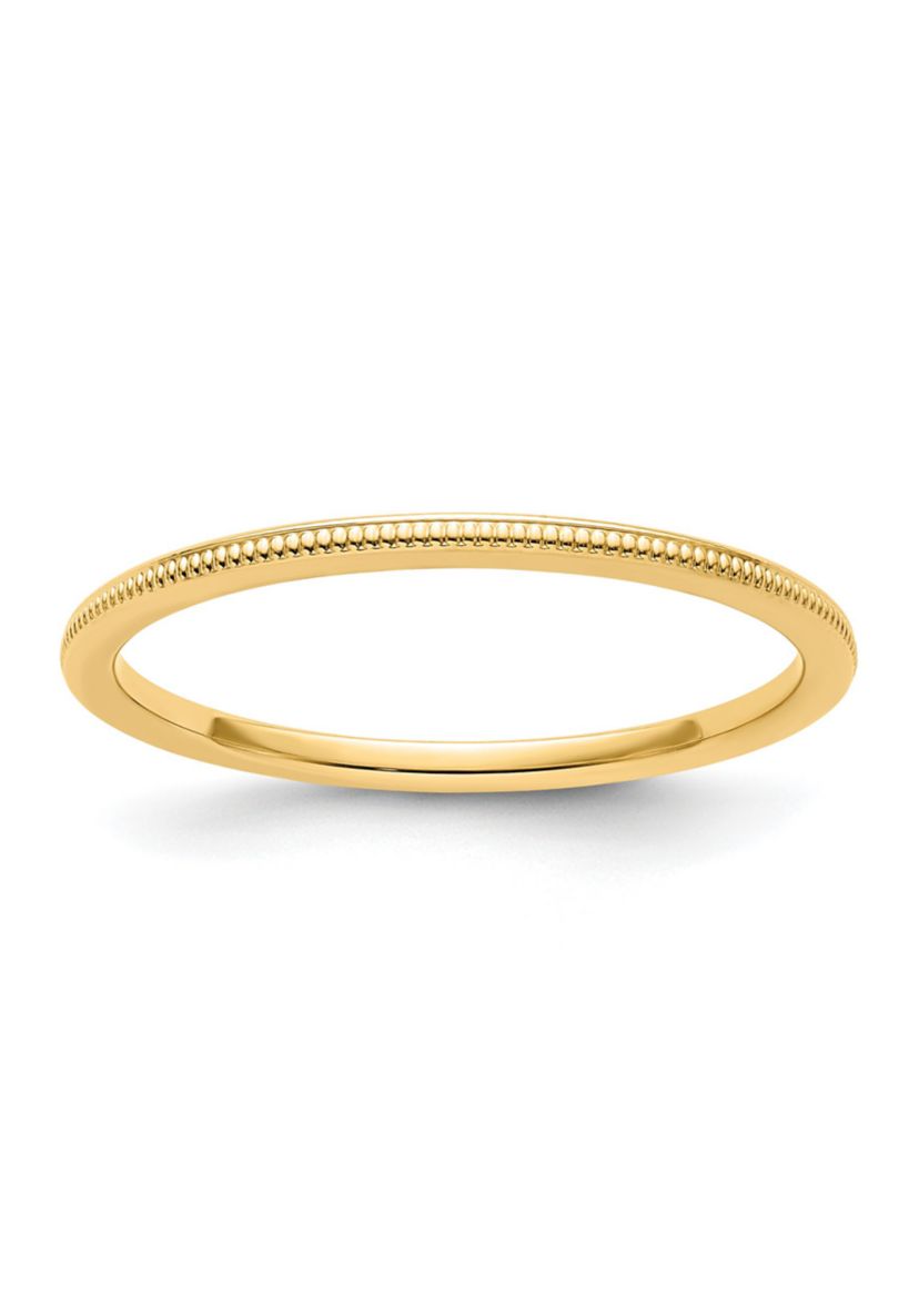 10K Gold 1.2mm Milgrain Stackable Band