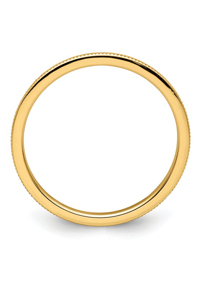 10K Gold 1.2mm Milgrain Stackable Band