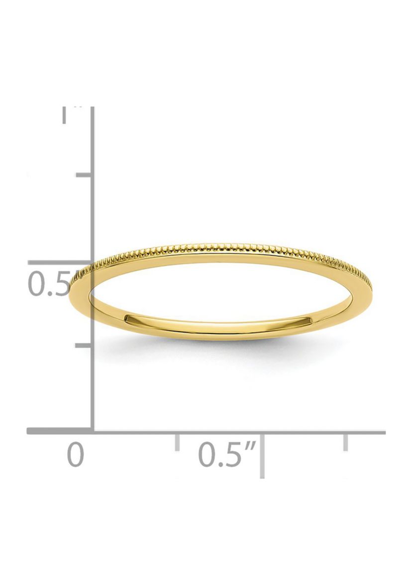 10K Gold 1.2mm Milgrain Stackable Band