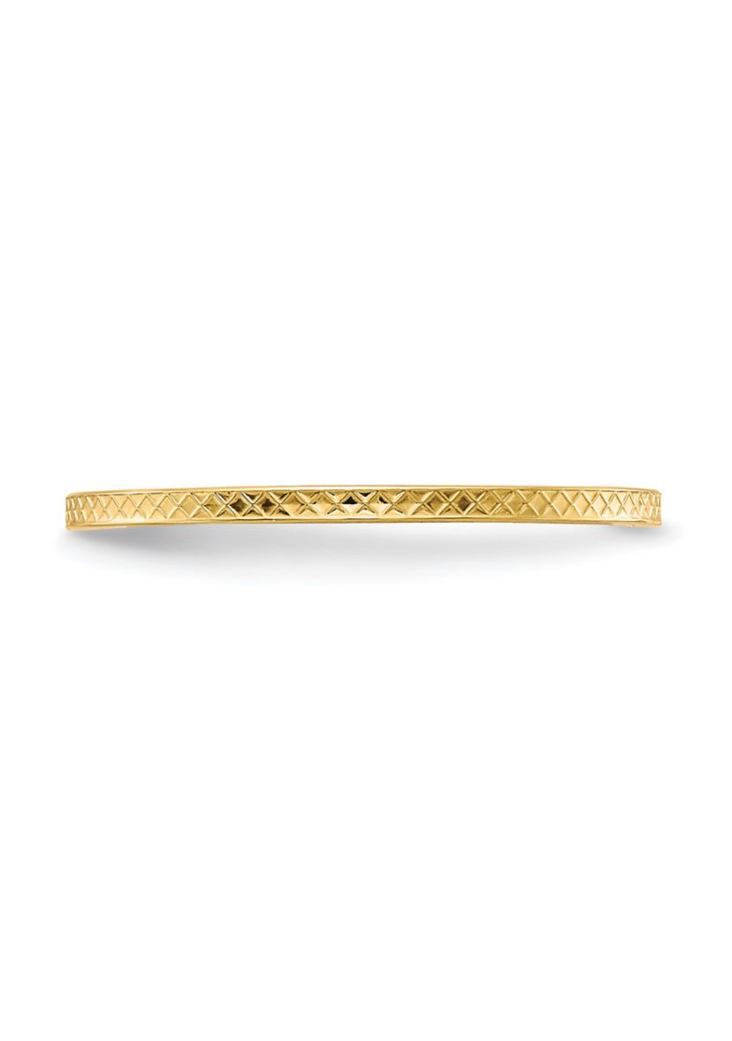 10K Gold 1.2mm Criss-Cross Pattern Stackable Band