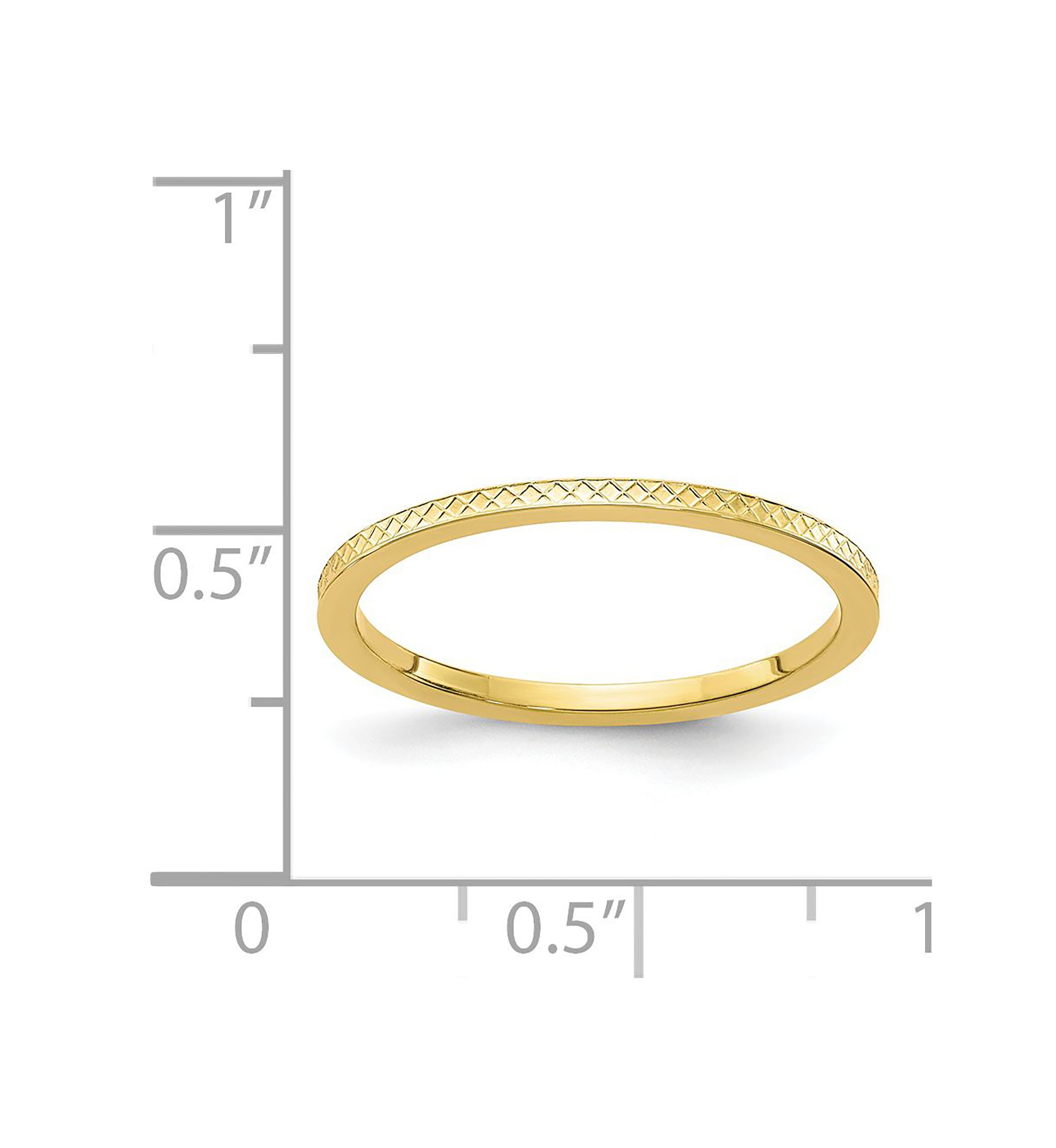 10K Gold 1.2mm Criss-Cross Pattern Stackable Band
