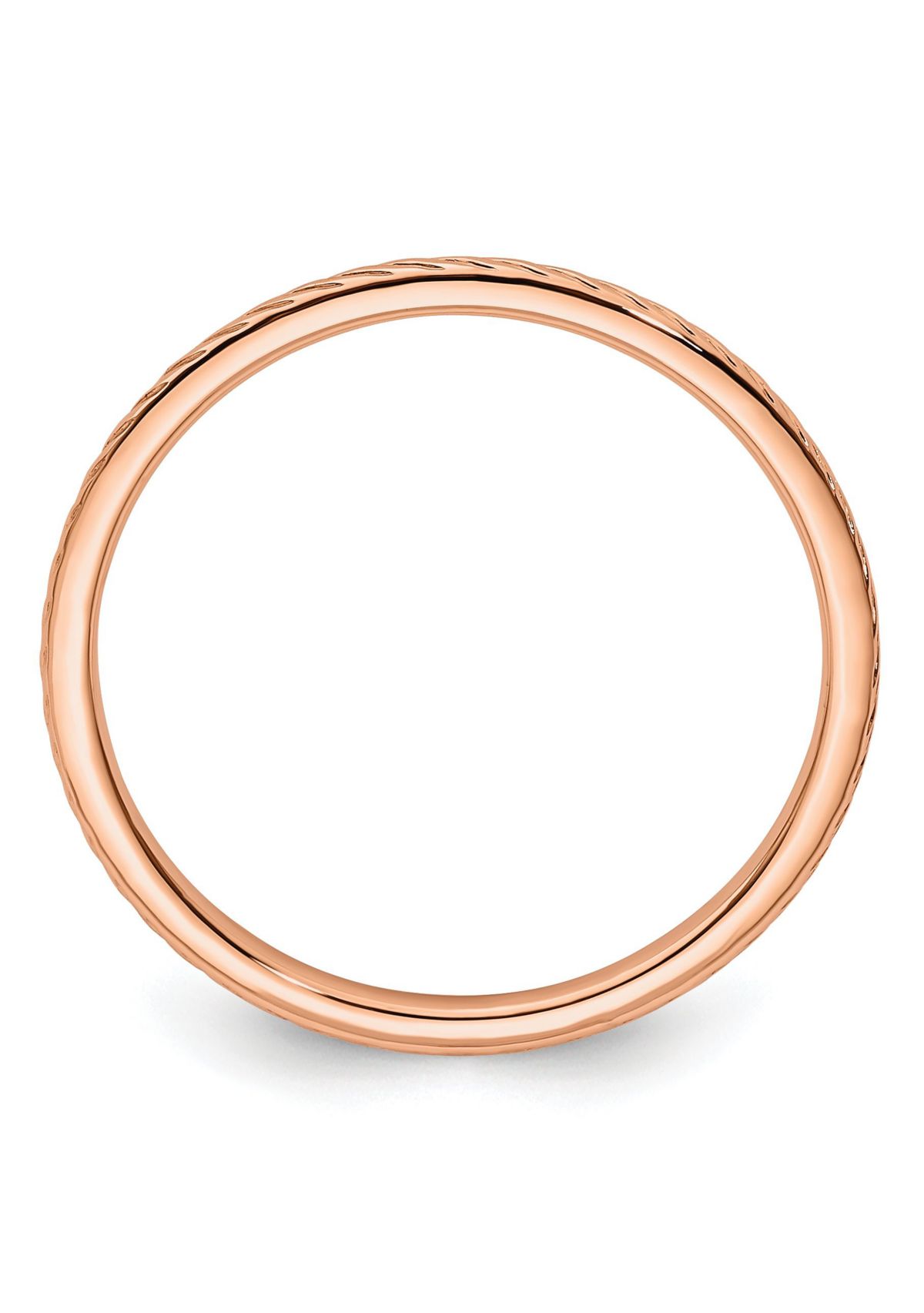 10K Gold 1.2mm Twisted Wire Pattern Stackable Band