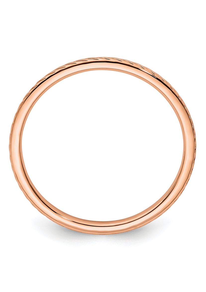 10K Gold 1.2mm Twisted Wire Pattern Stackable Band