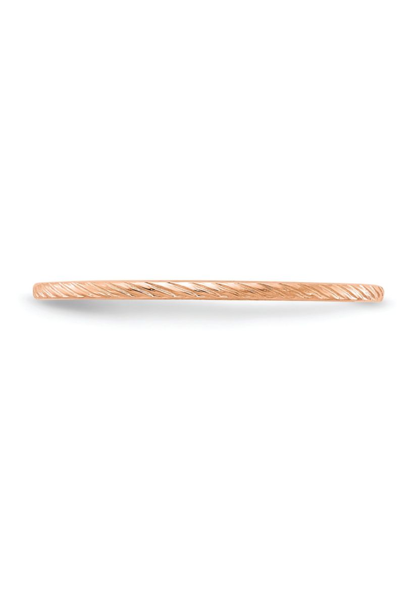 10K Gold 1.2mm Twisted Wire Pattern Stackable Band