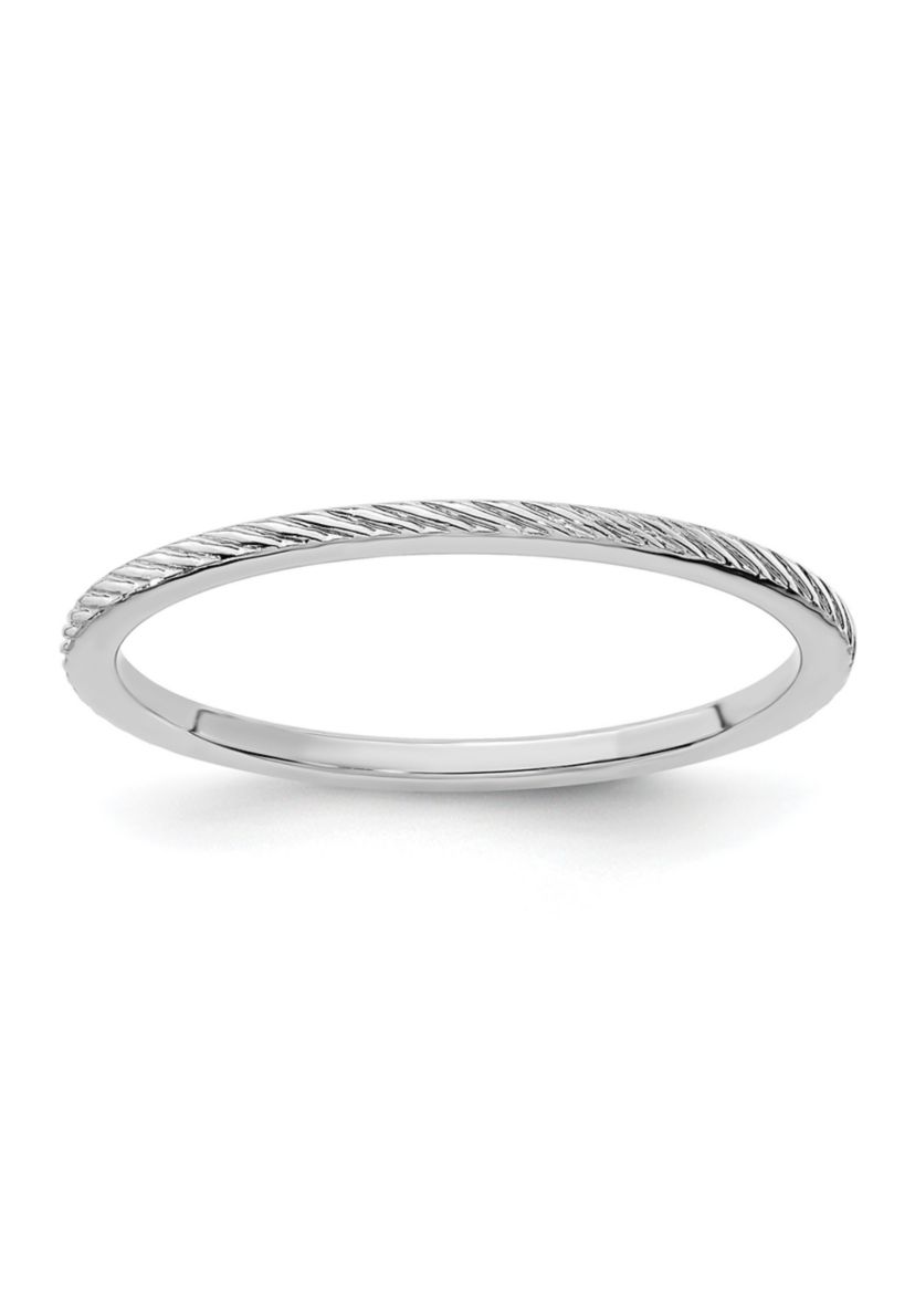 10K Gold 1.2mm Twisted Wire Pattern Stackable Band