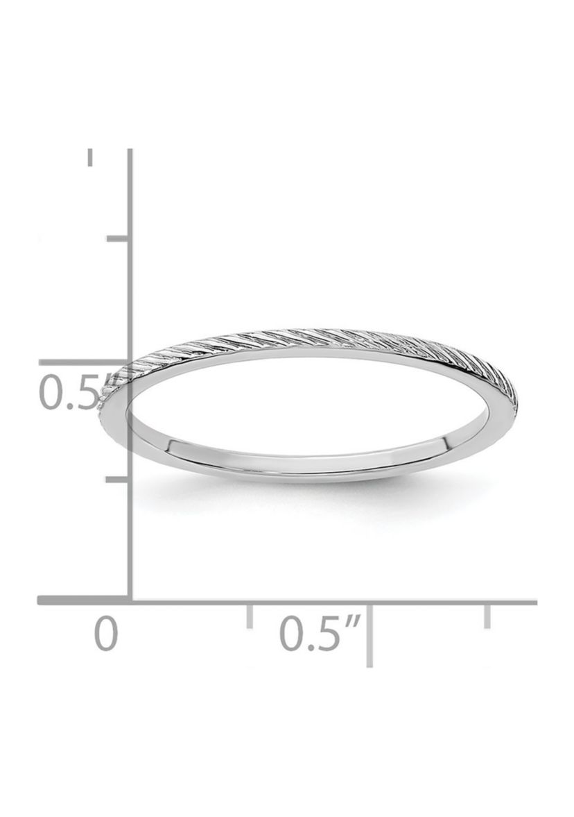 10K Gold 1.2mm Twisted Wire Pattern Stackable Band