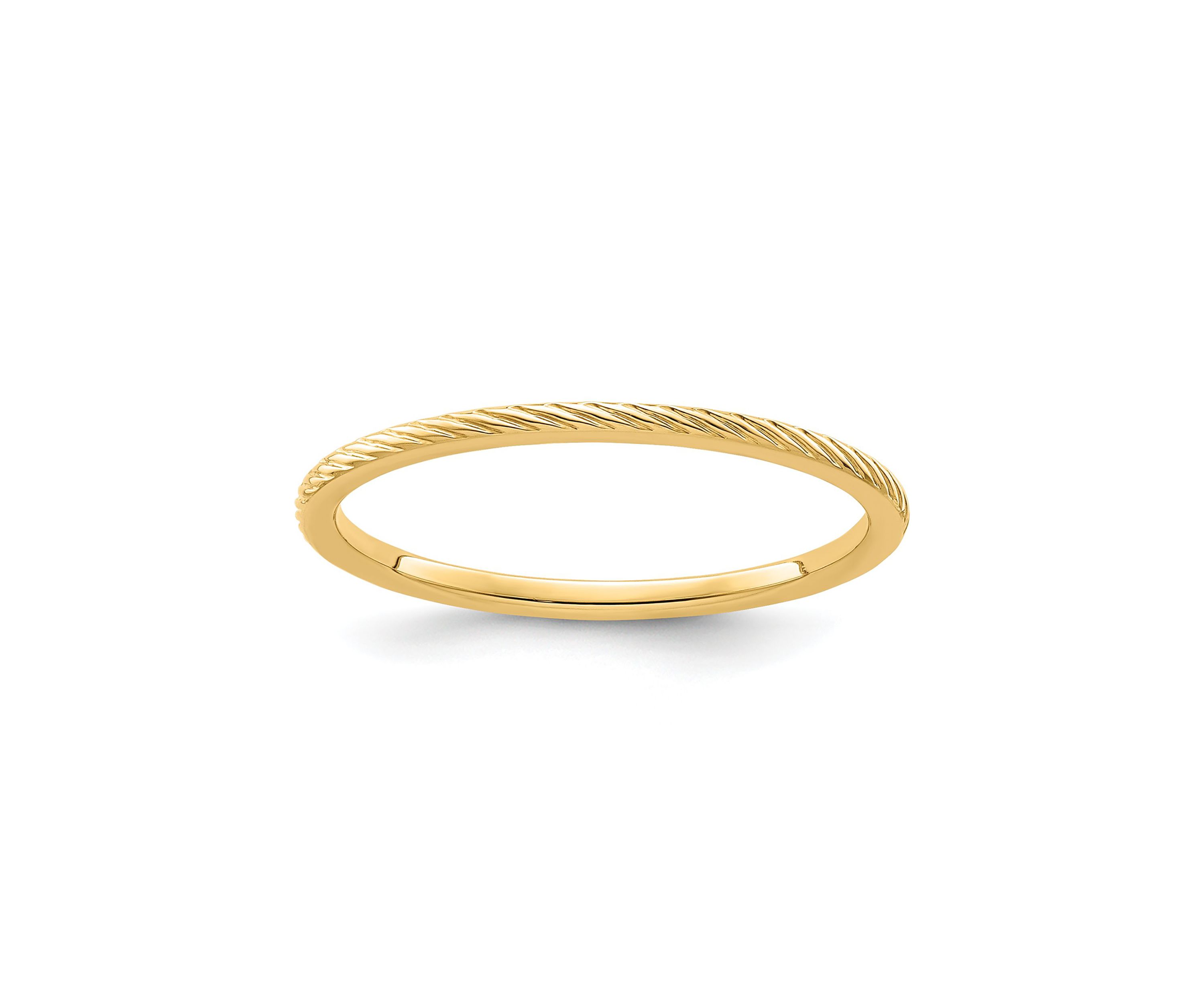 10K Gold 1.2mm Twisted Wire Pattern Stackable Band