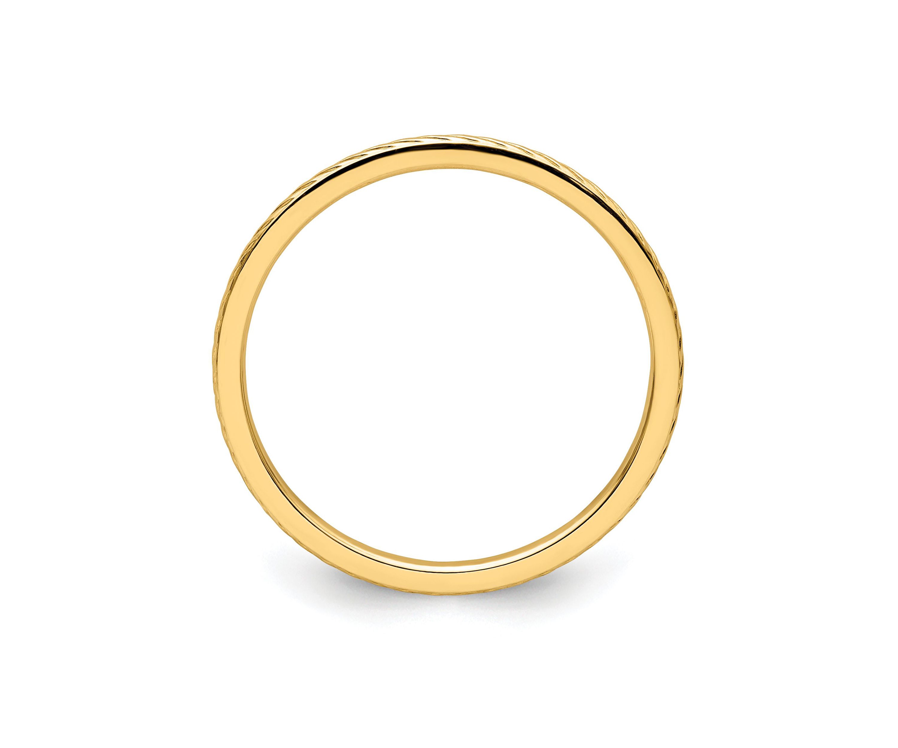 10K Gold 1.2mm Twisted Wire Pattern Stackable Band