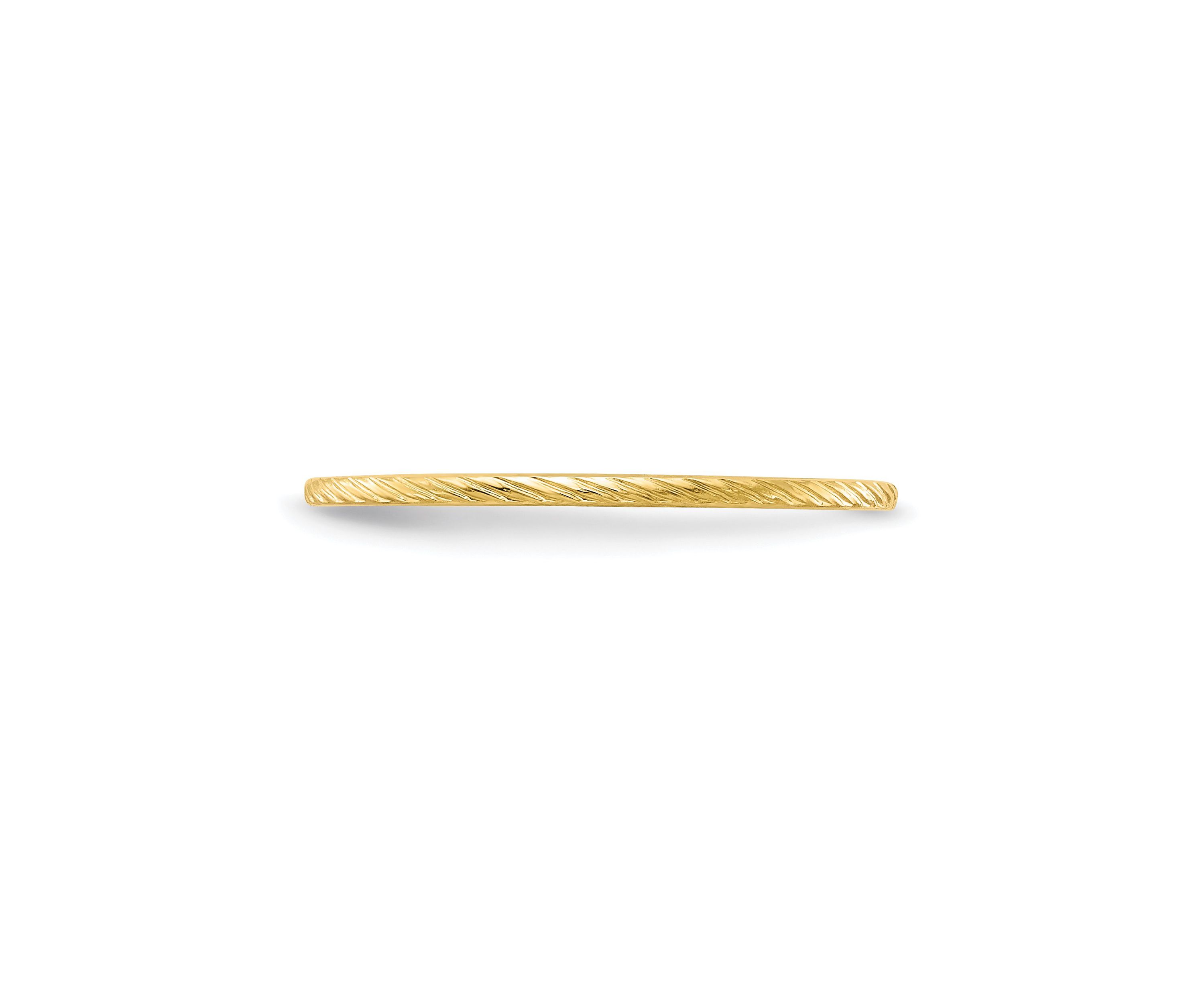 10K Gold 1.2mm Twisted Wire Pattern Stackable Band