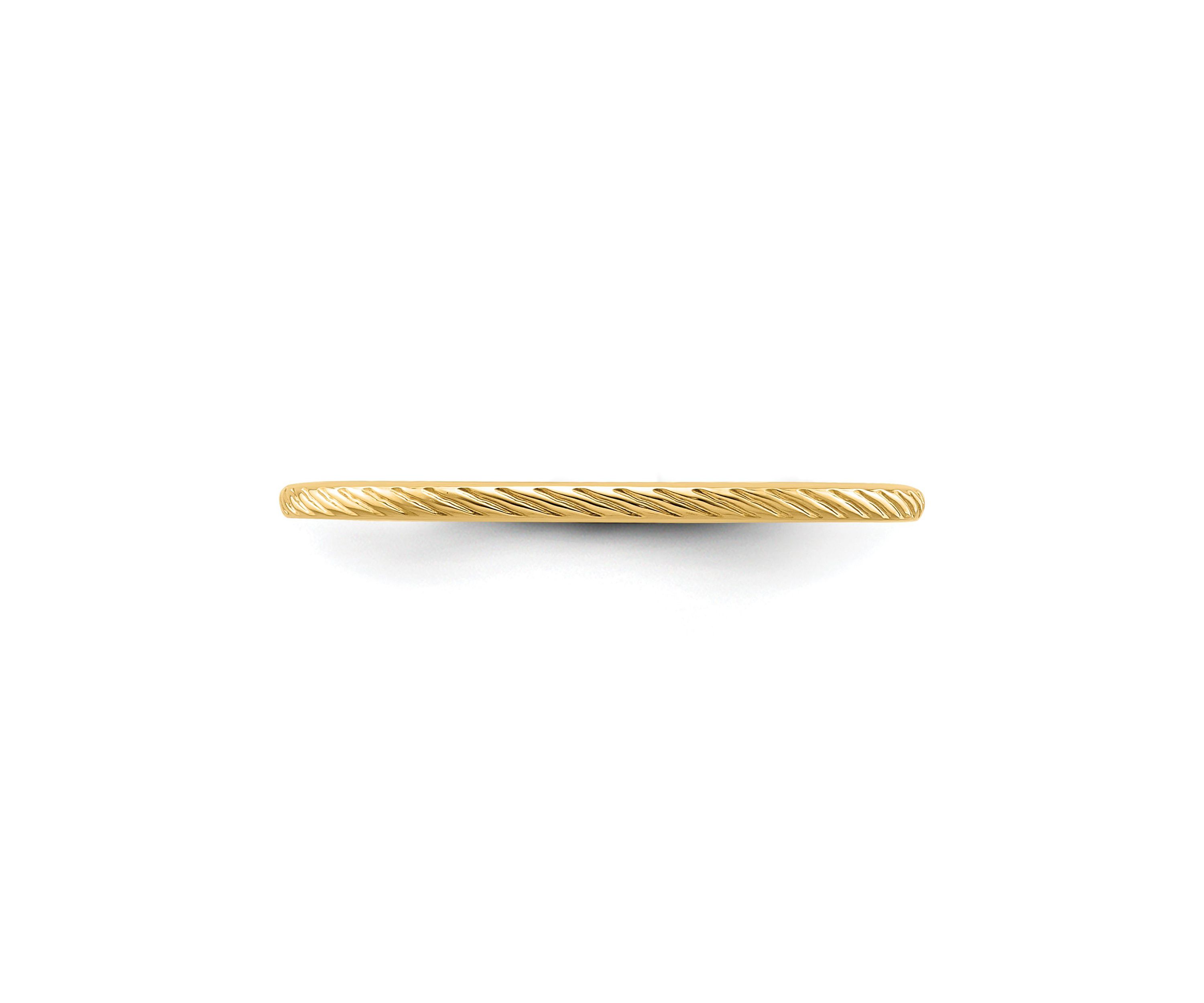10K Gold 1.2mm Twisted Wire Pattern Stackable Band