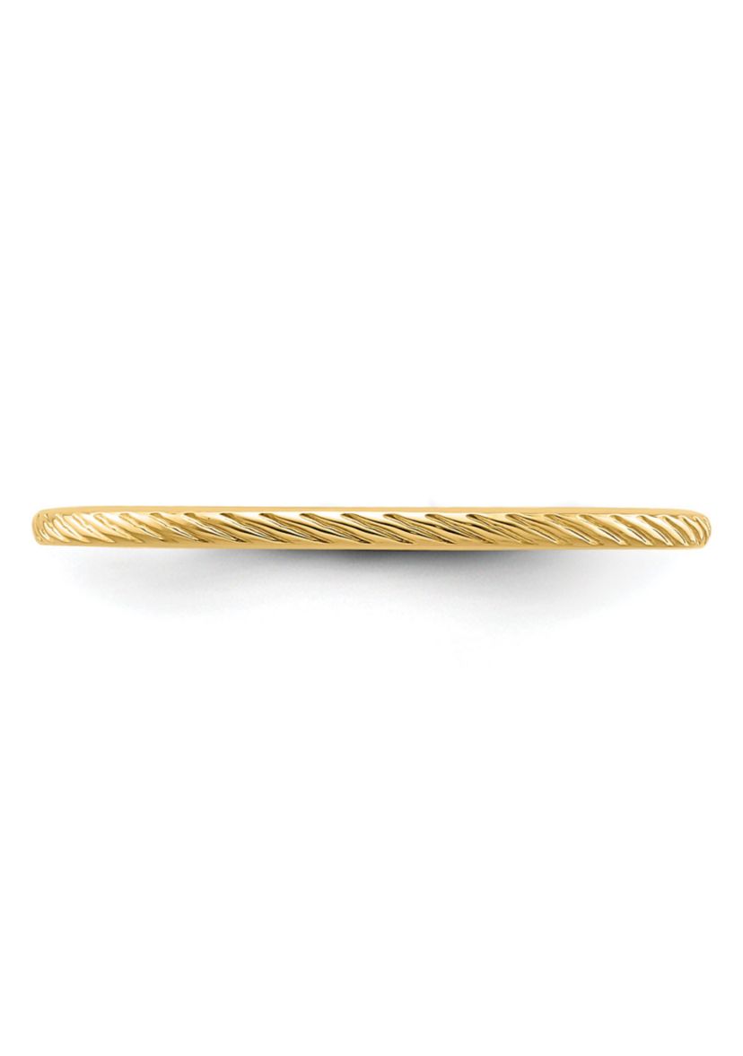 10K Gold 1.2mm Twisted Wire Pattern Stackable Band