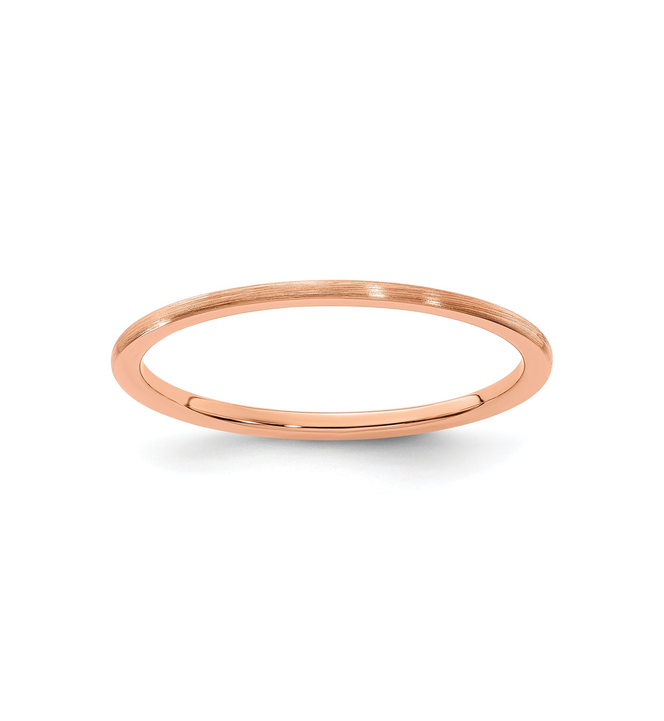 10K Gold 1.2mm Half Round Satin Stackable Band