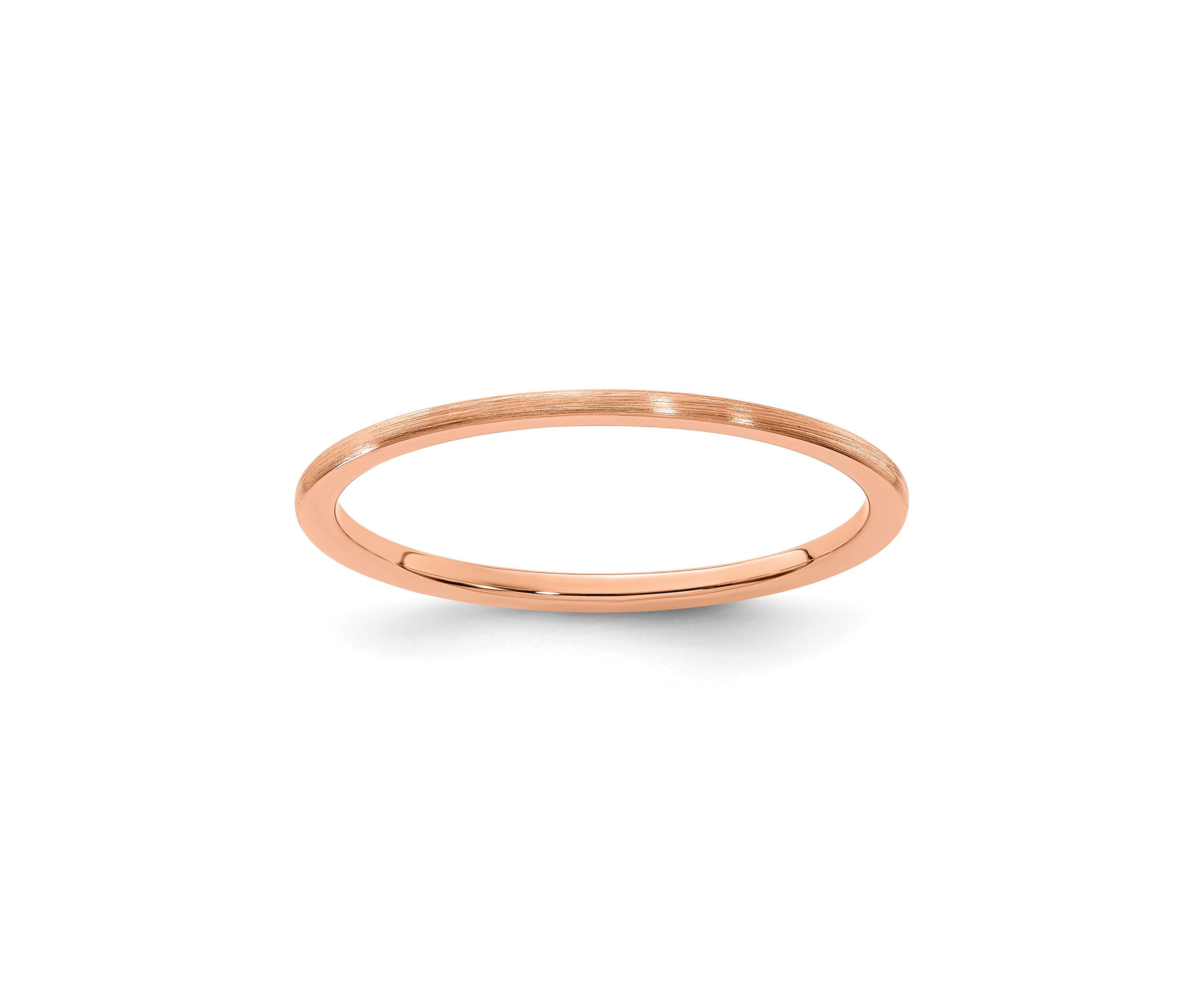 10K Gold 1.2mm Half Round Satin Stackable Band
