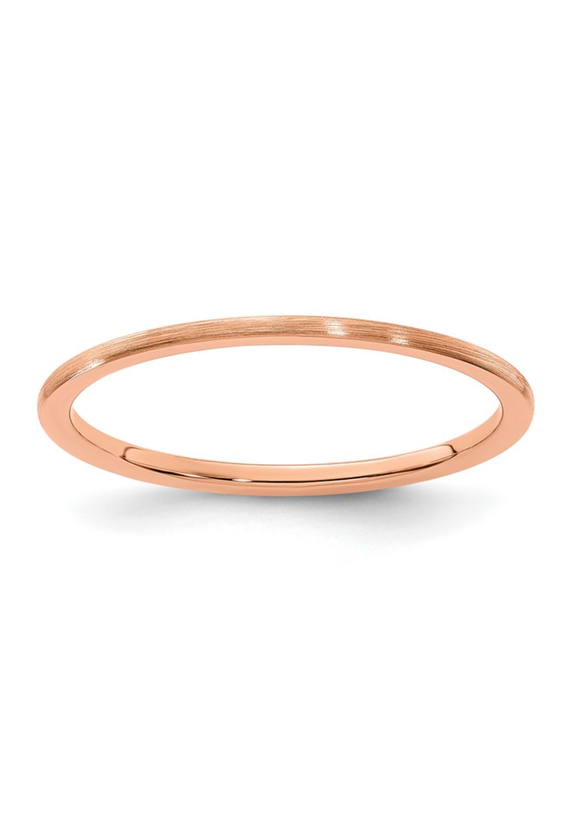 10K Gold 1.2mm Half Round Satin Stackable Band
