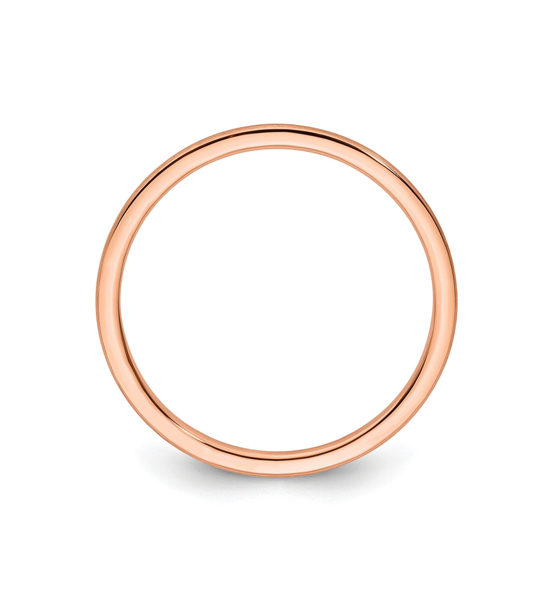 10K Gold 1.2mm Half Round Satin Stackable Band
