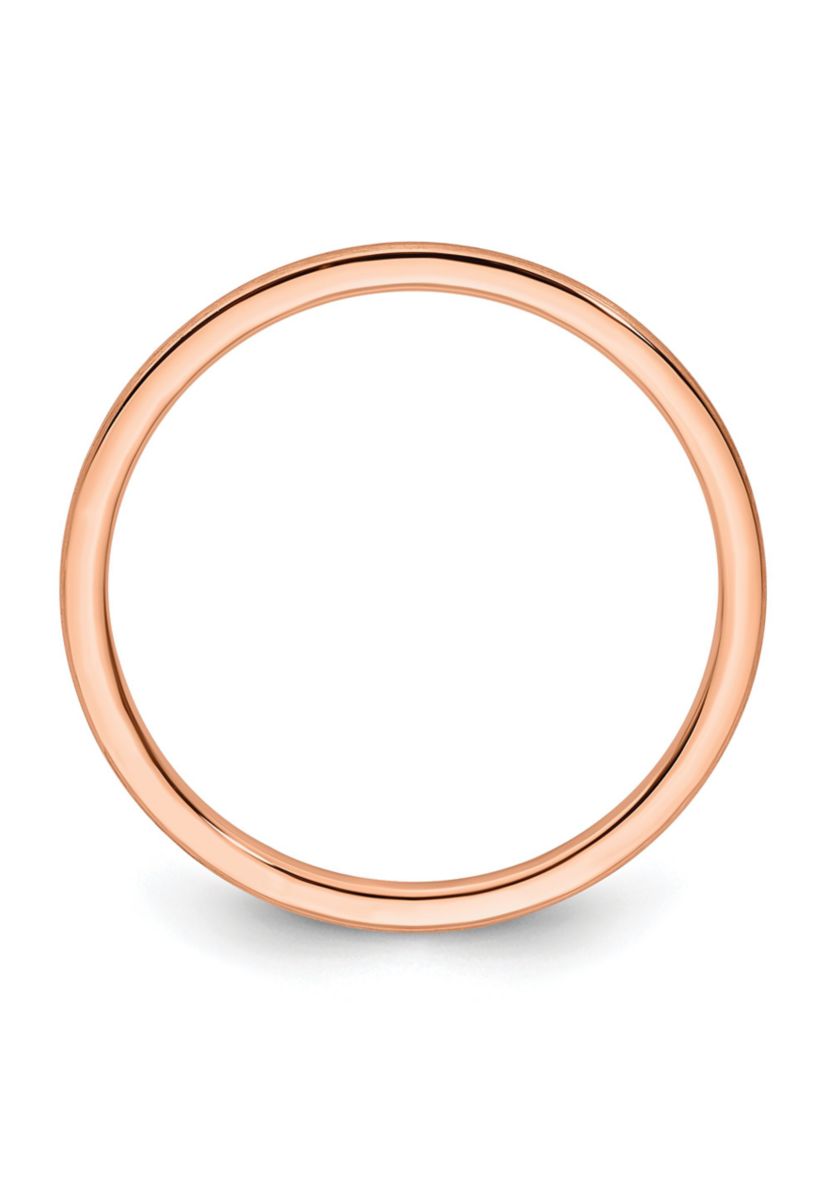 10K Gold 1.2mm Half Round Satin Stackable Band