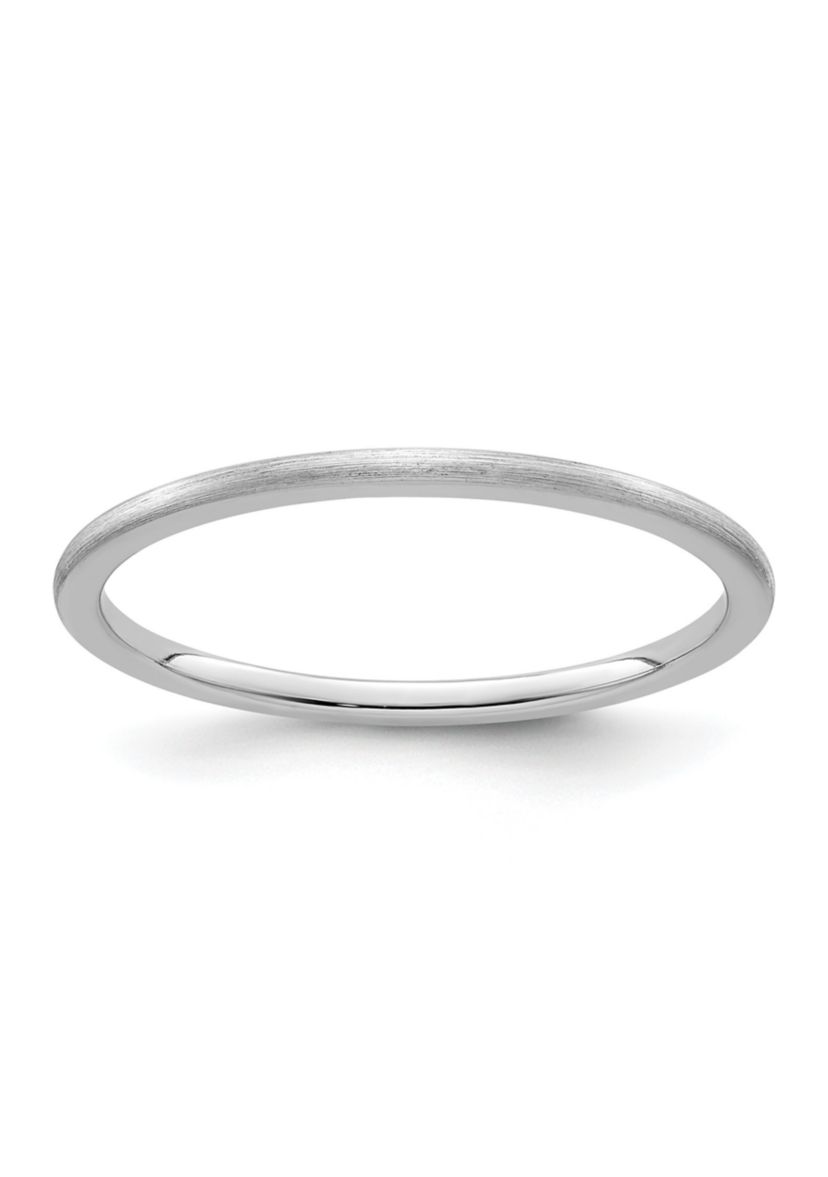 10K Gold 1.2mm Half Round Satin Stackable Band