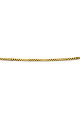 14K Yellow Gold 1 mm Box Adjustable Chain