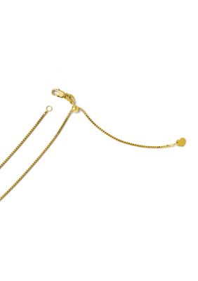 14K Yellow Gold 1 mm Box Adjustable Chain