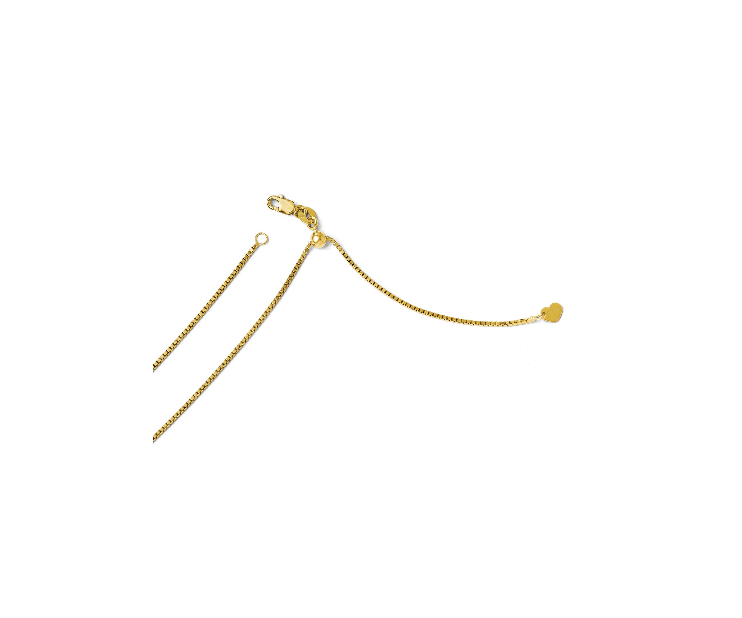 14K Yellow Gold 1 mm Box Adjustable Chain