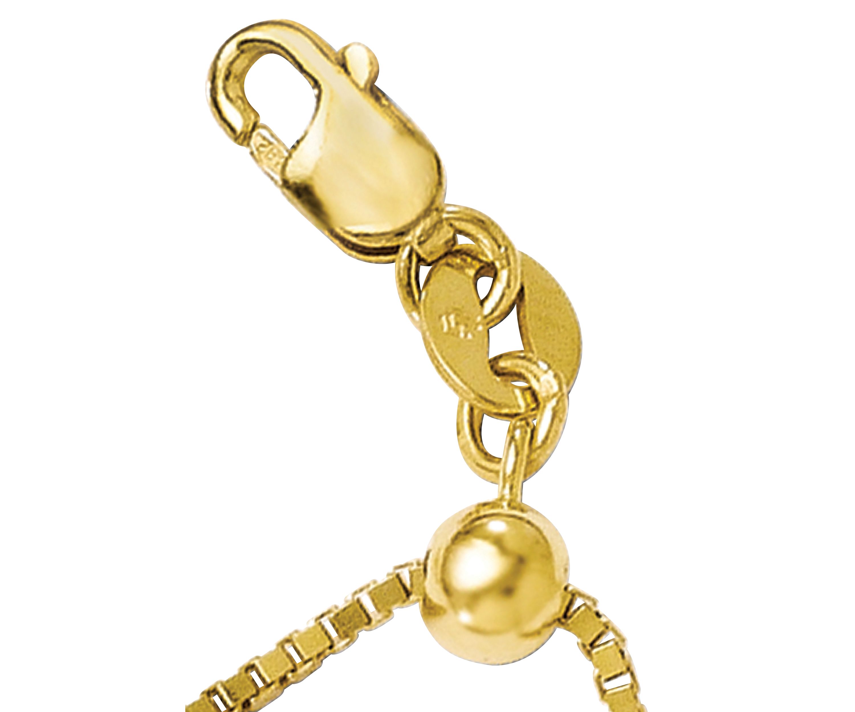 14K Yellow Gold 1 mm Box Adjustable Chain