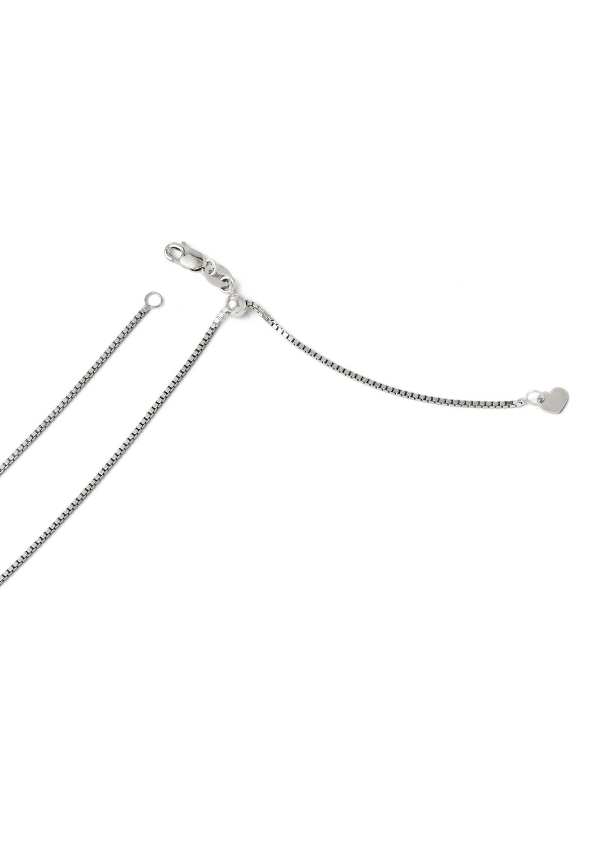 14K White Gold Adjustable Box Chain
