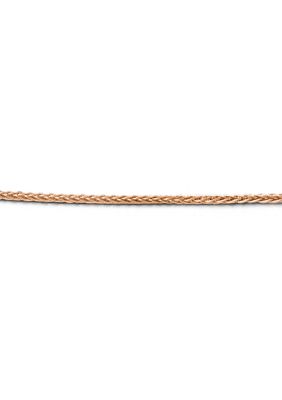 14K Rose Gold 1 Millimeter Adjustable Wheat Chain