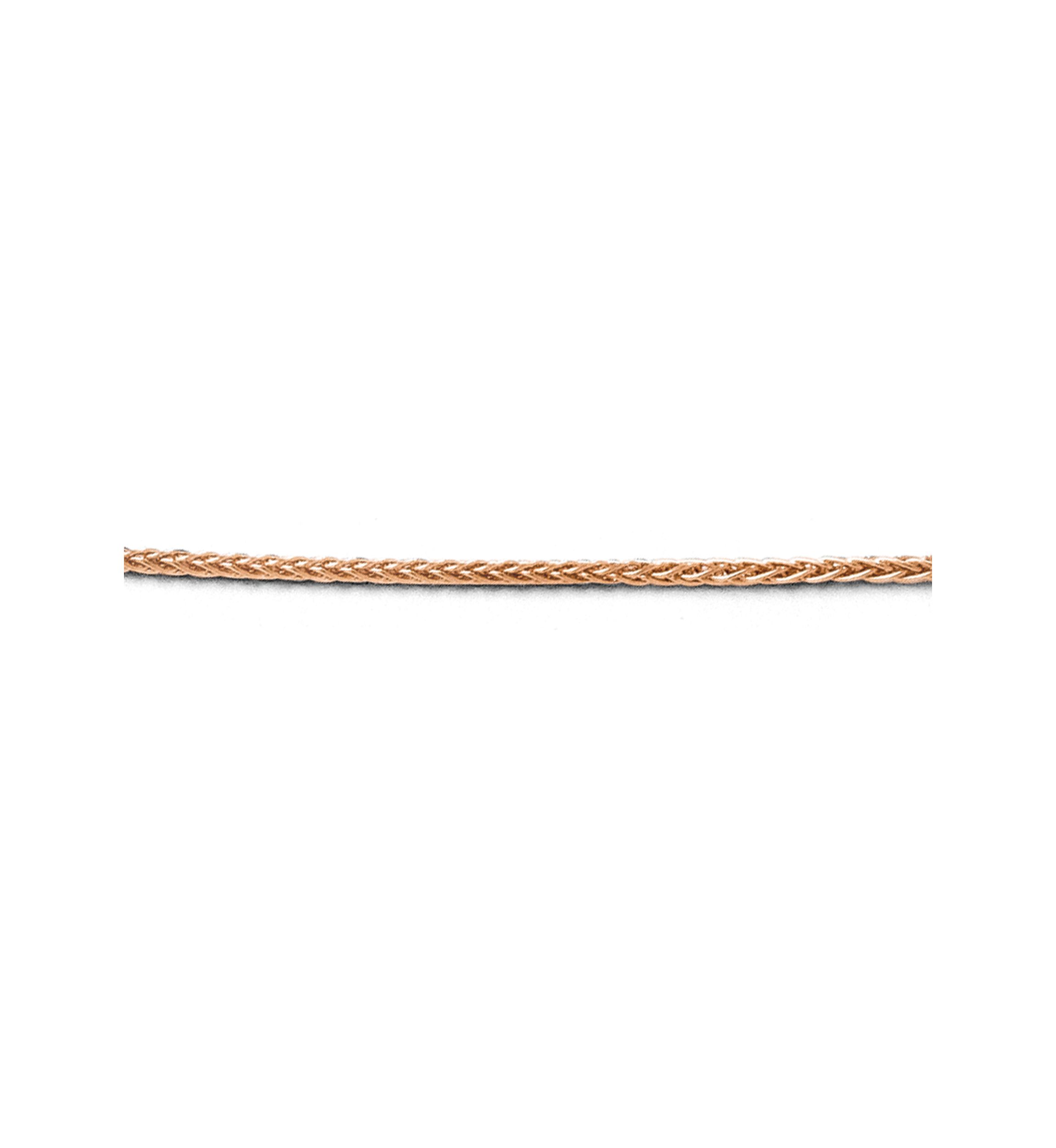 14K Rose Gold 1 Millimeter Adjustable Wheat Chain