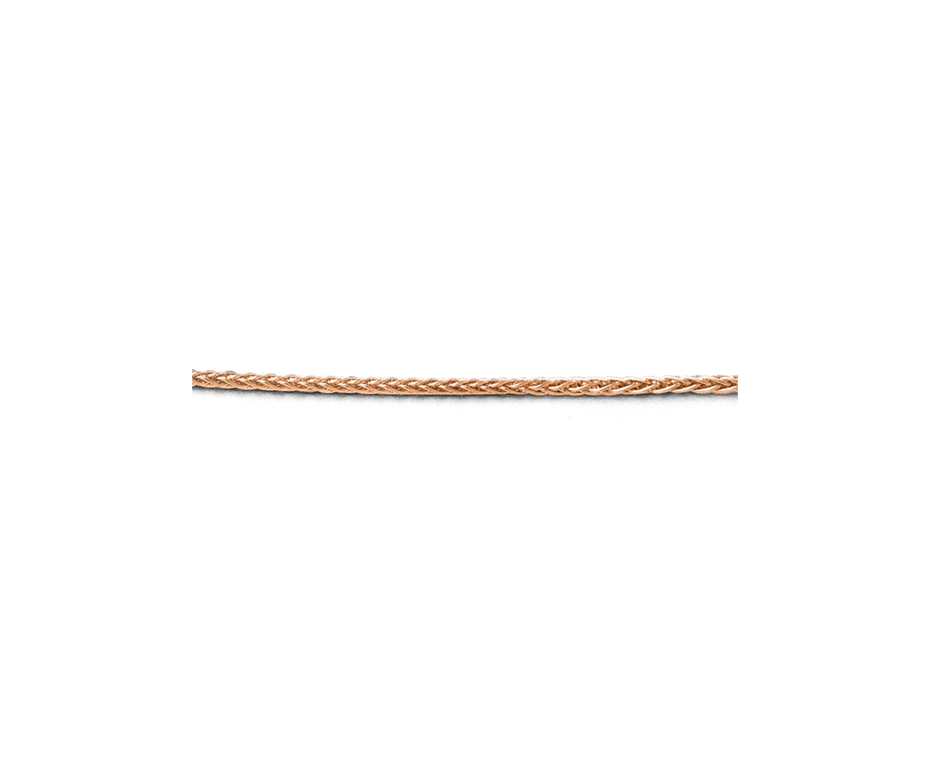 14K Rose Gold 1 Millimeter Adjustable Wheat Chain