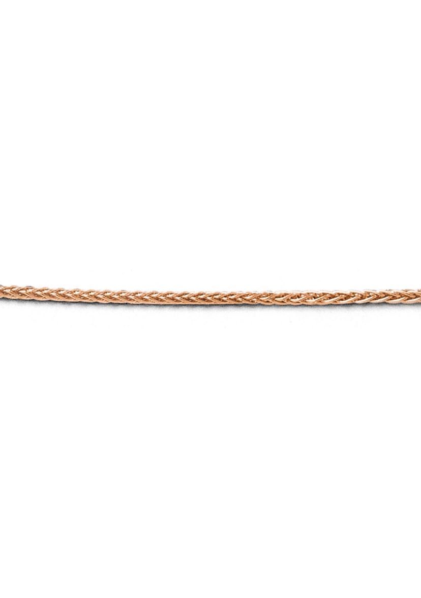 14K Rose Gold 1 Millimeter Adjustable Wheat Chain