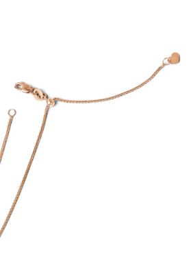 14K Rose Gold 1 Millimeter Adjustable Wheat Chain