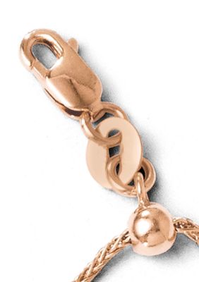 14K Rose Gold 1 Millimeter Adjustable Wheat Chain