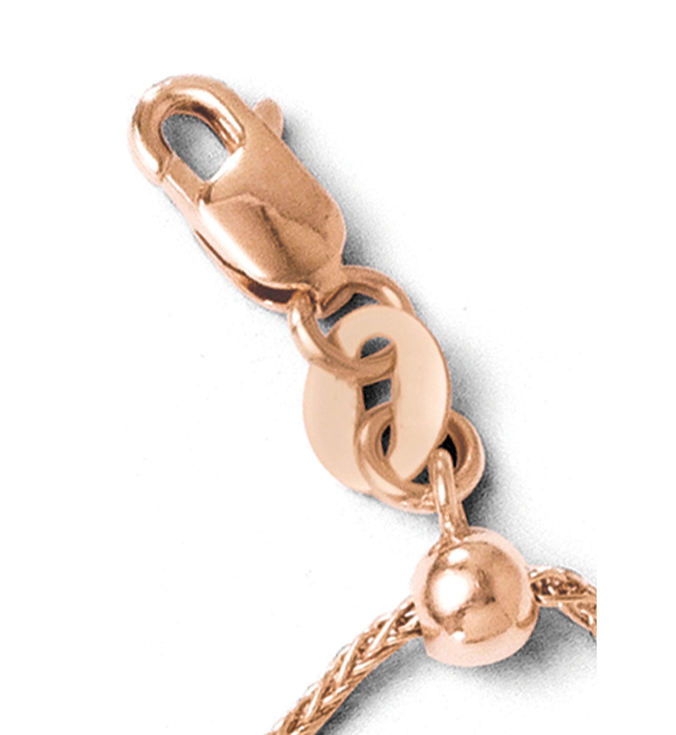 14K Rose Gold 1 Millimeter Adjustable Wheat Chain