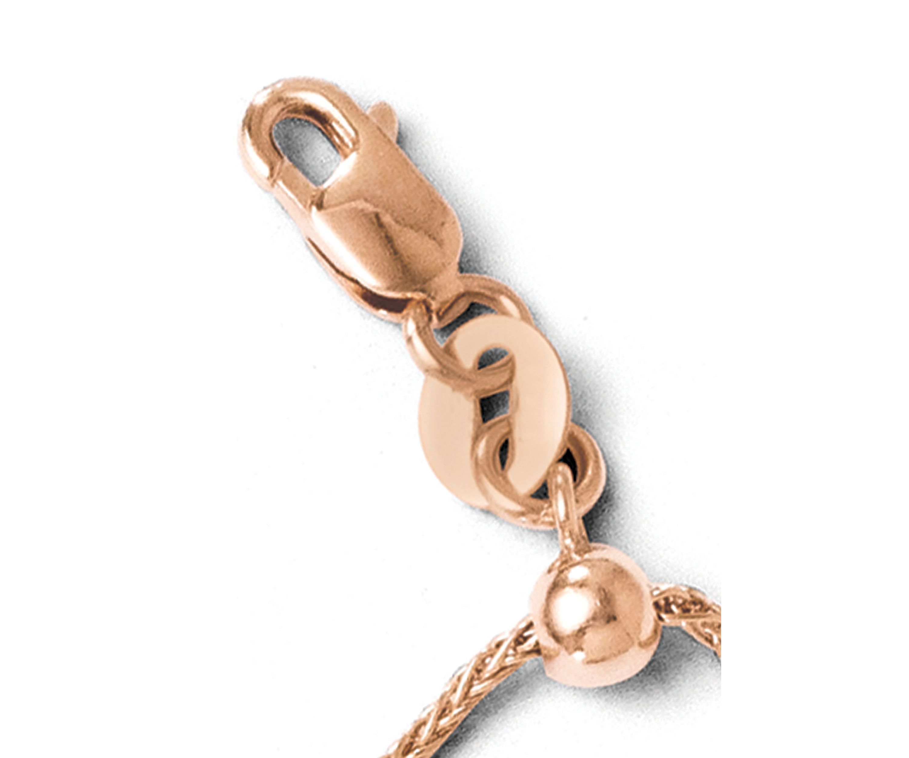 14K Rose Gold 1 Millimeter Adjustable Wheat Chain