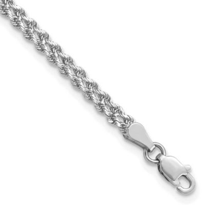 Belk & Co 14K White Gold 3mm Wide Diamond-Cut Double Rope Chain