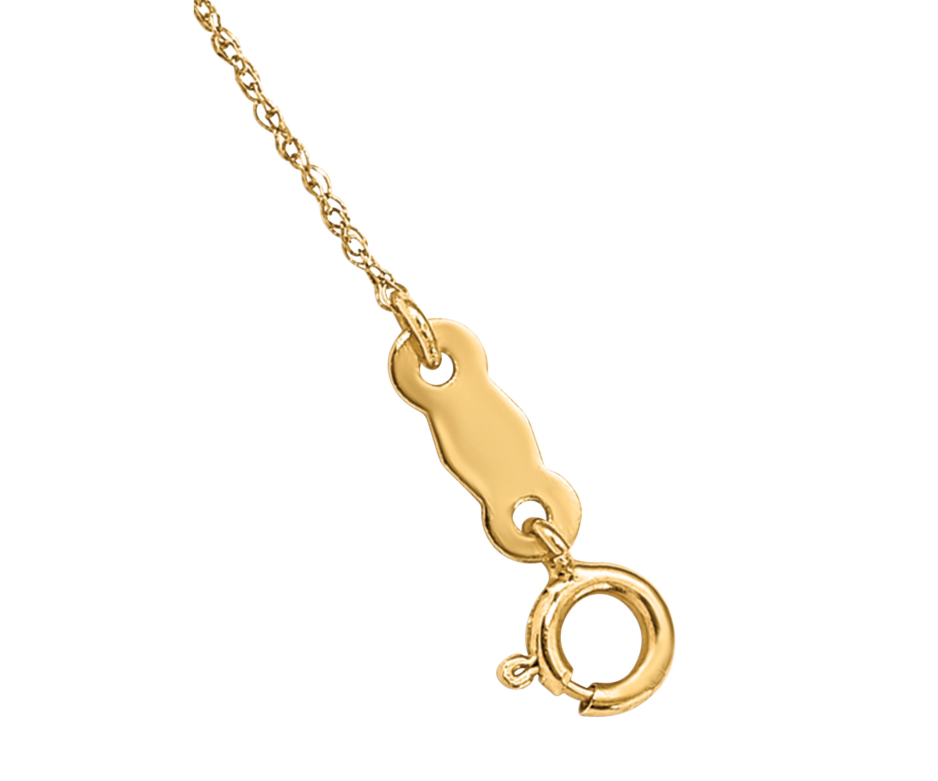 14K Two Tone Puffed MOM Heart 7 Inch with 1 Inch Extender Bracelet