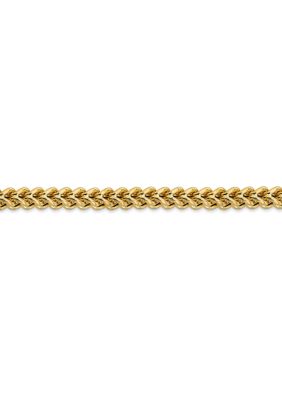 Belk & Co Mens 14K Yellow Gold 4.5 Millimeter Hollow Franco Chain Bracelet