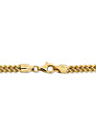 Mens 14K Yellow Gold 4.5 Millimeter Hollow Franco Chain Bracelet