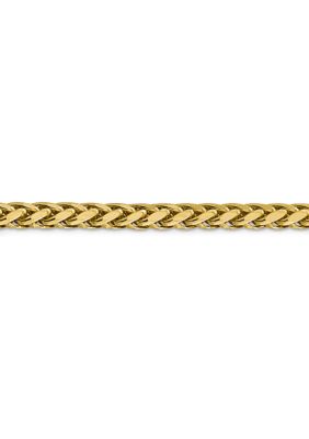 Belk & Co Mens 14K Yellow Gold 5 Millimeter Semi Solid Diamond Cut Wheat Chain Bracelet