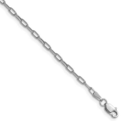 Belk & Co 14K White Gold 2.2mm Semi-solid Beveled Paperclip Chain Necklace, 18 in