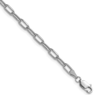 Belk & Co 14K White Gold 3.7mm Semi-solid Beveled Paperclip Chain Necklace