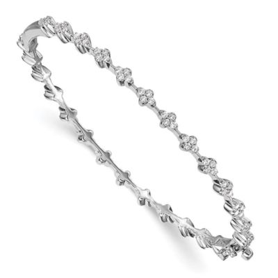 Belk & Co Lab Created 1.04 ct. t.w. Lab Grown Diamond VS/SI+ G+ Hinged Bangle in 14K White Gold