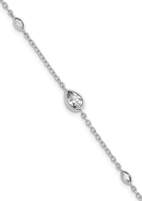 Belk & Co Lab Created 1/2 ct. t.w. Lab Grown Diamond VS+ F+ 6.5 Inch with 1 Inch Extender Bracelet in 14K White Gold