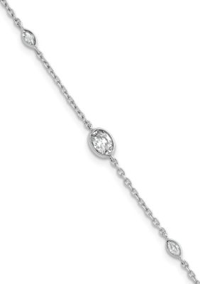 Belk & Co Lab Created 3/8 ct. t.w. Lab Grown Diamond VS+ F+ 6.5 Inch with 1 Inch Extender Bracelet in 14K White Gold