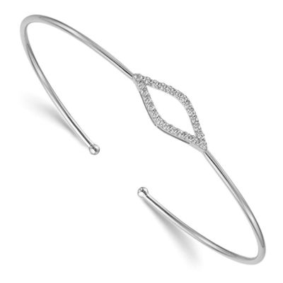 Belk & Co Lab Created 1/4 ct. t.w. Lab Grown Diamond VS/SI+ G+ Flexible Cuff Bangle in 14K White Gold
