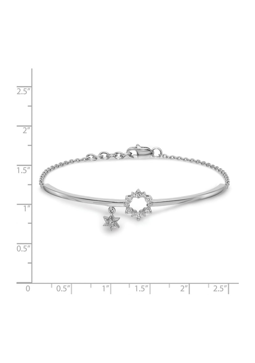 Belk & Co. 1/5 ct. t.w. Diamond Star Dangle Bangle with 0.5-inch ...